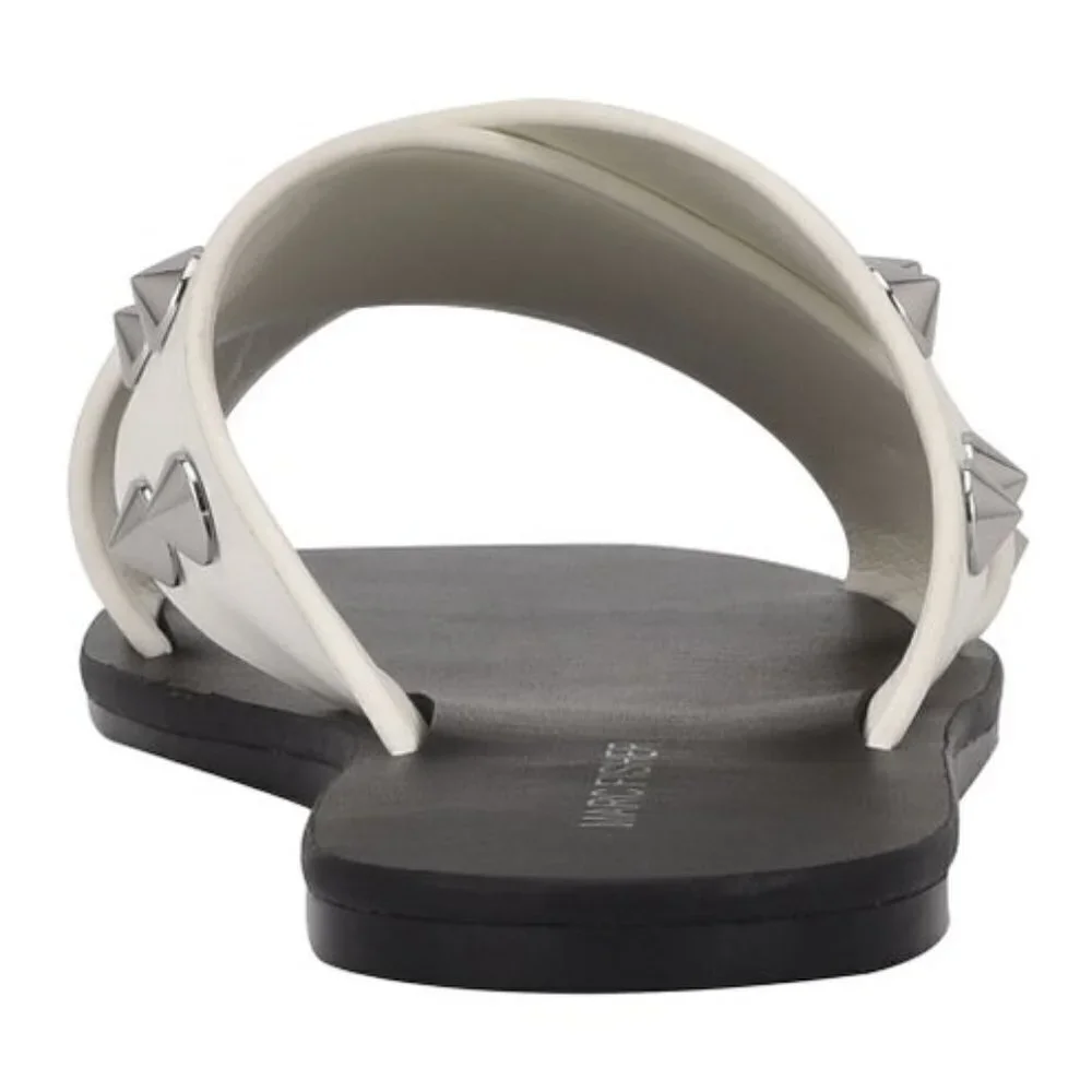 Marc Fisher White silver spike  Boni Sandal 7 NEW NWT